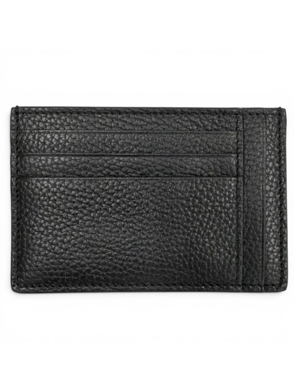 Gucci Gray Leather Maxi GG Business Card Holder Case Black